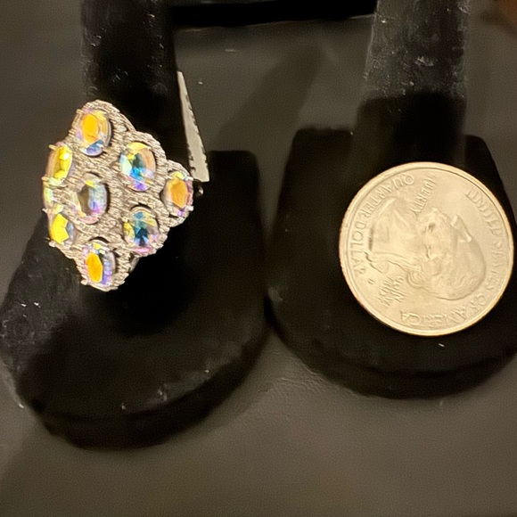 Elegant Sterling‎ Silver and blue obsidian Women's Ring - Picture 6 of 6